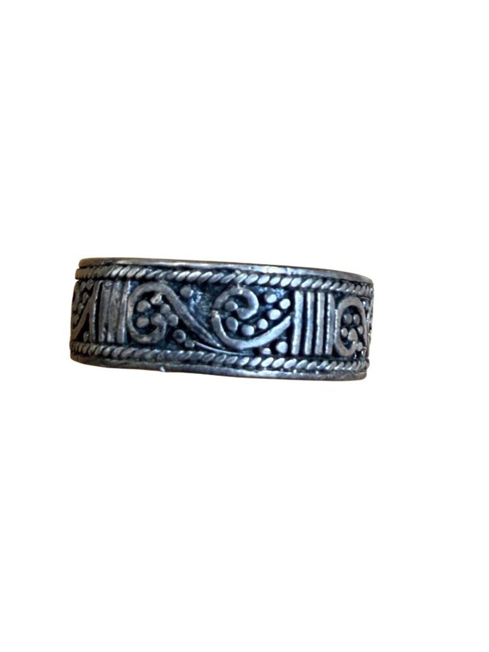 Vintage Sterling Silver 925 Floral Knotwork Celtic Wedding Band Ring Size 9